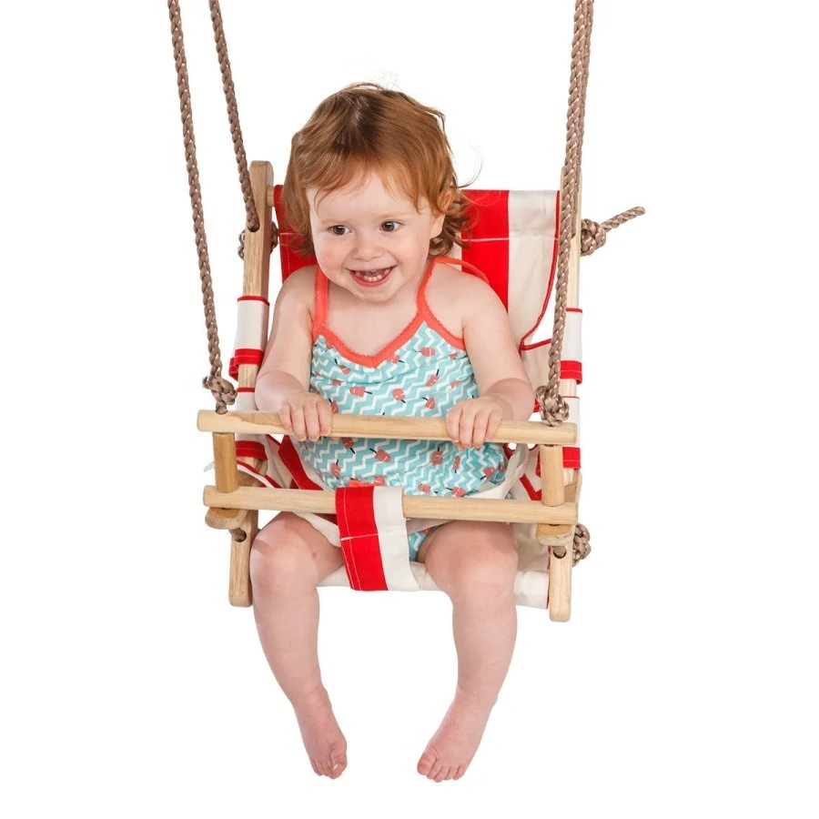 Houpačka Baby CANVAS červeno/bílá