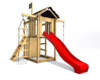 Dětské hřiště Monkey´s Home Malý pirát JOE s červenou skluzavkou Dětské hřiště Monkey´s Home Malý pirát JOE s červenou skluzavkou